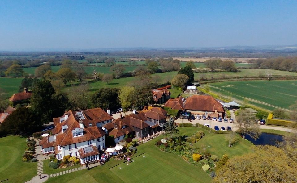 Park House in Spring bird's eye view country hotel with views