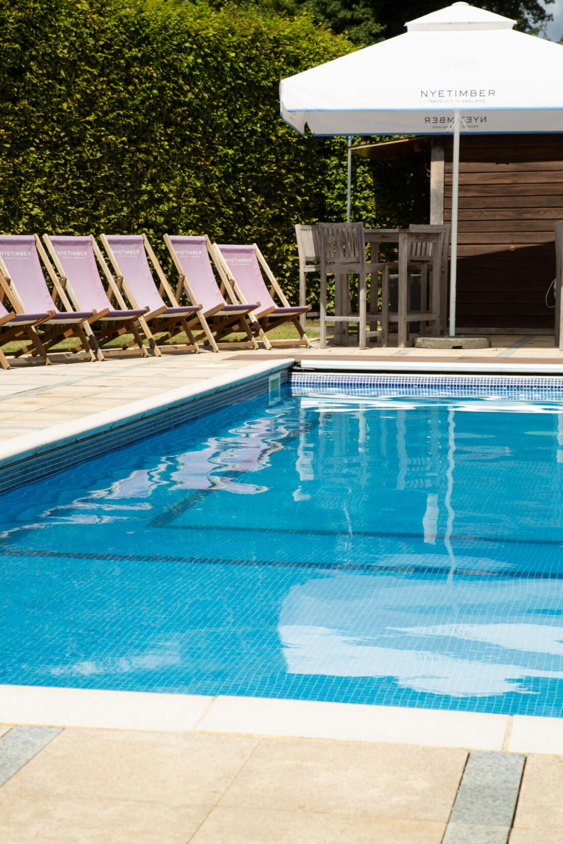 An image out the outdoor pool