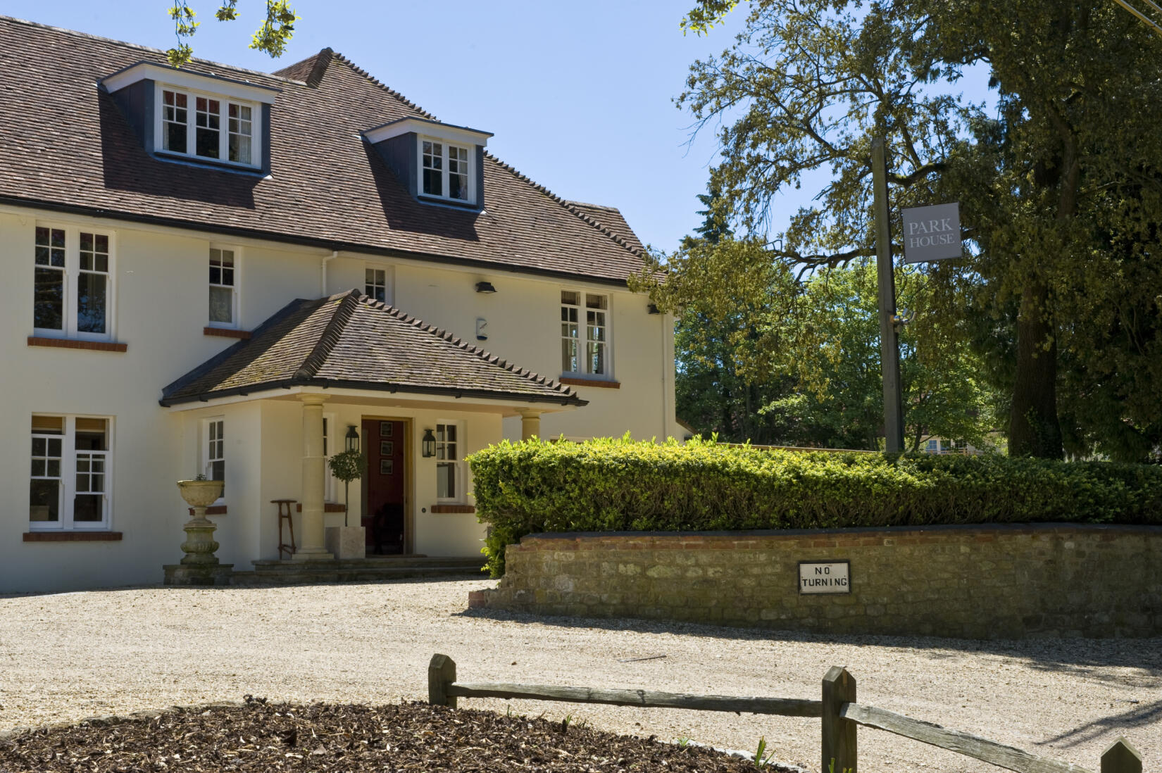 An image of the front of the park house
