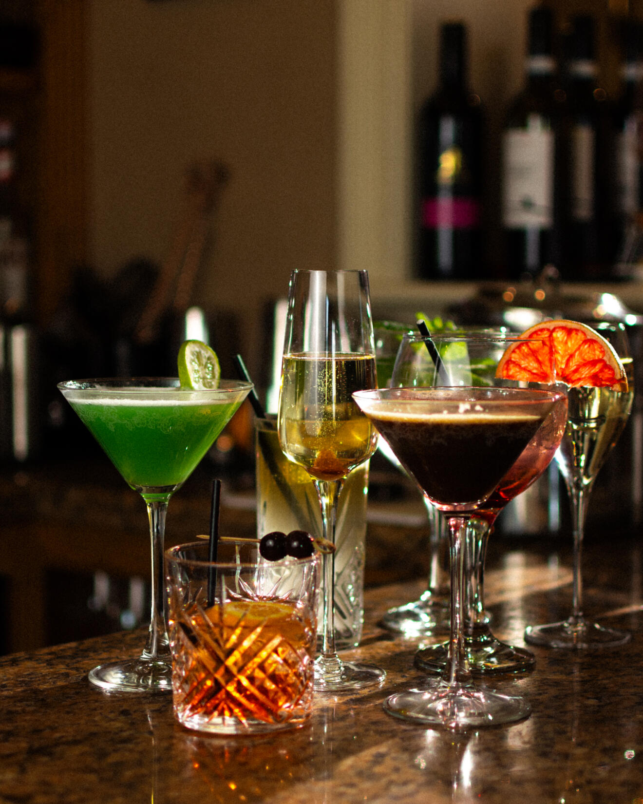 an image of many different cocktails