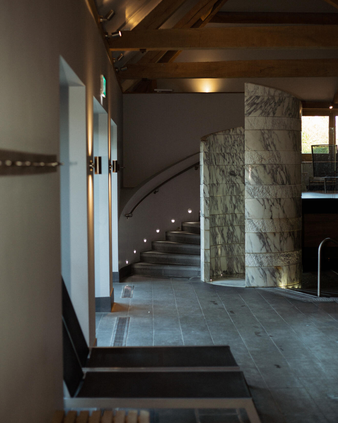 An image of the inside of the spa area